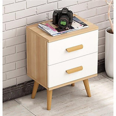 Tab 2 ngăn kéo Bắc Âu màu trắng- vân sồi GP32.3