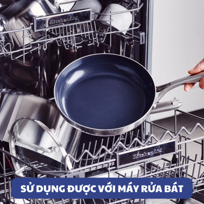 Quánh Blue Diamond chống dính thép không gỉ phủ tinh thể kim cương cao cấp