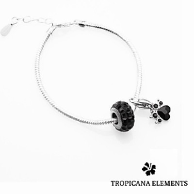 Lắc Tay Tropicana Phối Charm Swarovski Pha Lê Chân Cún Con