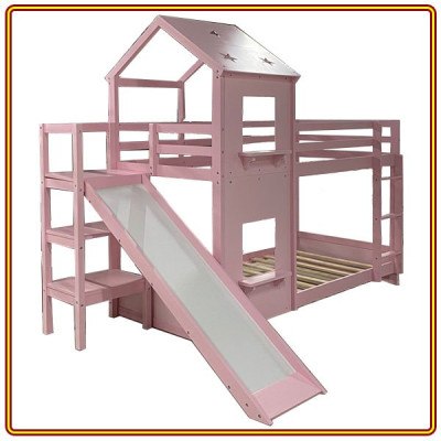 Giường 2 tầng 200m x 105cm Tundo màu hồng 