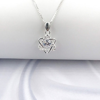 Dây Chuyền Vòng Cổ Bạc 925 Cao Cấp Ngôi Sao May Mắn Đính Đá CZ Cao Cấp Chống Xước BẠC HIỂU MINH DMD449