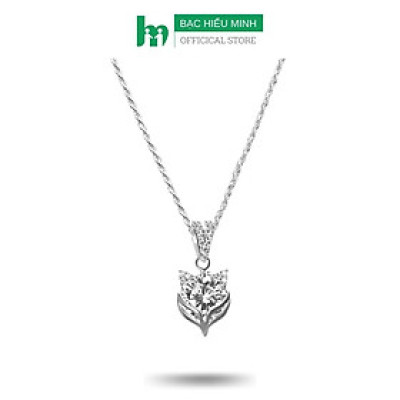 Dây Chuyền Nữ Bạc 925 Dây Xoắn Kép Hồ Ly Đá CZ Chống Xước Sang Trọng Sáng Đẹp Chính Hãng BẠC HIỂU MINH DMD455