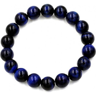 Vòng tay chuỗi hạt đá mắt hổ xanh dương đậm 10 ly