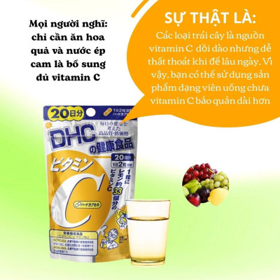 Viên Uống DHC Vitamin C Nhật Bản Giúp Sáng Da Mờ Thâm 30/90 Ngày
