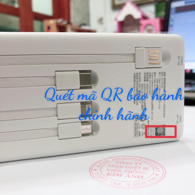 Sạc dự phòng PISEN Digital D109-D-1 10000mAh kèm cáp Type-C, L, Micro, tương thích mọi thiết bị (LS-DY53), Hàng chính hãng