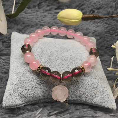 Vòng Tay Đá Thạch Anh Hồng Mix Thạch Anh Khói Ngọc Quý Gemstones TA017