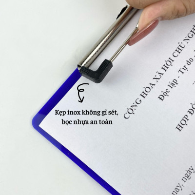 Bìa trình ký mica Enter G01 31.5x43cm có kẹp giấy A3 đứng