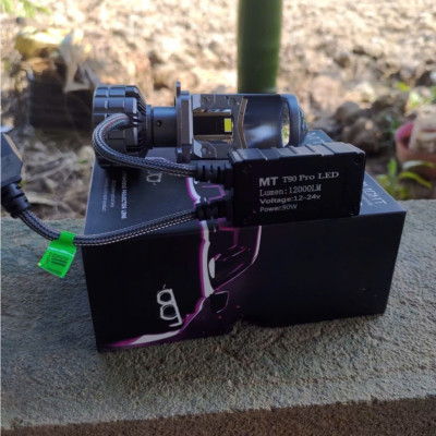 Đèn Pha Led Bi Cầu Mini T90 PRO 12000LM 120w Siêu Sáng Chân H4 Gắn Ô tô và Xe Máy Bảo Hành 12 Tháng