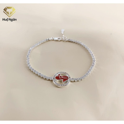Lắc tay bạc 925 Huệ Ngân -Đôi Hài Tình Yêu X19