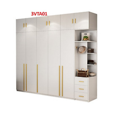 Tủ quần áo thiết kệ hiện đại - Tủ quần áo gỗ MDF 3VTA01A - Nội thất lắp ráp Viễn Đông ADV