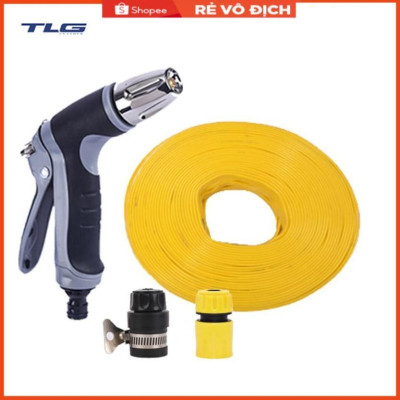 Bộ dây và vòi xịt tăng áp rửa xe tưới cây 3-5M 206817(cút nhựa nối đen 712-2)