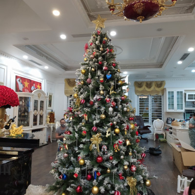 Cây thông noel phủ tuyết - Tán dày và đẹp, cây thông chắc chắn và dể tháo lắp