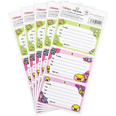 Nhãn Vở Cô Tiên Xanh - 3 Ô - The Sun (15 Nhãn Vở)