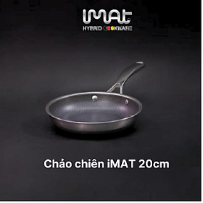 [Hàng chính hãng] Chảo chiên inox iMat Hybrid Blackcube 20cm, Phủ chống dính Ceramic đen