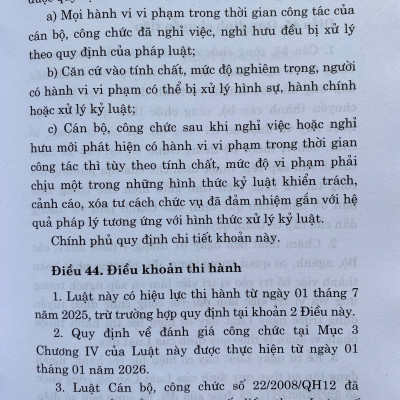  Luật Cán Bộ, Công Chức Năm 2025