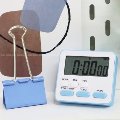 Đồng Hồ Bấm Giờ LED Điện Tử Mini Đồng Hồ Đếm Ngược Báo Thức Hẹn Giờ Học Tập Nấu Ăn