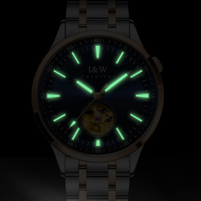 Đồng hồ nam chính hãng IW CARNIVAL IW590G-2 Kính sapphire ,chống xước,Chống nước ,Bảo hành 24 tháng,Máy cơ (Automatic),Dây kim loại thép không gỉ 316L,thiết kế lộ cơ