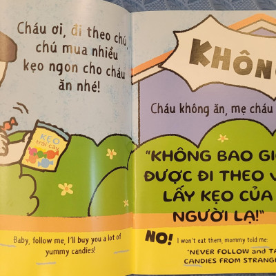 Sách Ehon Miu Bé Nhỏ Phần 2 Song Ngữ - Đừng Theo Người Lạ Nhé