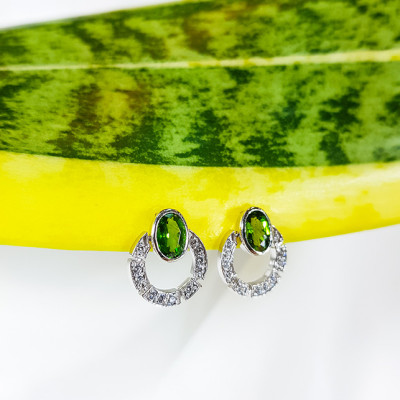 Bông tai đá Diopside LAT.189