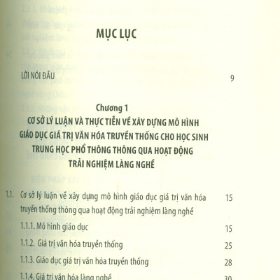 Mô Hình Giáo Dục Giá Trị Văn Hoá Truyền Thống Cho Học Sinh Trung Học Phổ Thông Thông Qua Hoạt Động Trải Nghiệm Làng Nghề (Nghiên Cứu Ở Vùng Châu Thổ Sông Hồng) 