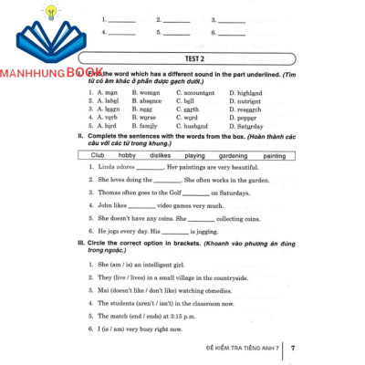 sách - đề kiểm tra tiếng anh 7 (dùng kèm sách giáo khoa kết nối)