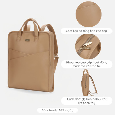 Balo da nam nữ đựng laptop 14inch, Balo công sở cao cấp chứa tài liệu A4 UBP2 - 6034