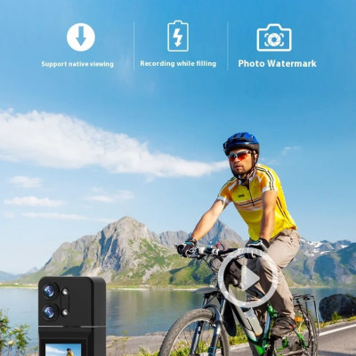 ROGTZ Máy Quay Phim Hành Động Thể Thao Đeo Trên Người, Camera Góc Rộng 2K, Màn Hình 1,5 inch, Ống Kính Xoay 180 Độ Action A3 - Hàng Nhập Khẩu