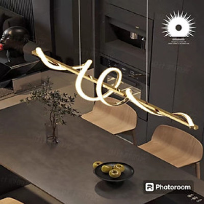 Đèn thả phòng khách trang trí quán cafe SuperVilighting dài 1m dạng xoắn dải lụa bảo hành 24 tháng