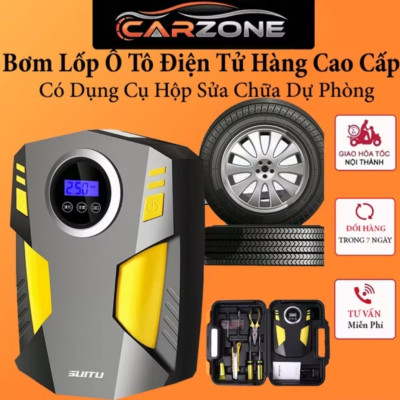 MÁY BƠM LỐP BƠM HƠI ĐIỆN TỬ CAO CẤP CHO XE MÁY ÔTÔ XE ĐIỆN HÀNG CHUẨN 