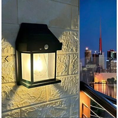 Đèn sân vườn năng lượng mặt trời cảm biến chuyển động, cảm biến ánh sáng tự động bặt tắt, đèn mặt trời