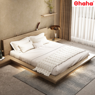 [Miễn phí vận chuyển & lắp đặt] Giường ngủ bệt thông minh kiểu Nhật cao cấp có tap đầu giường và đèn Led cảm ứng Ohaha - GB002