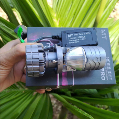 Đèn Pha Led Bi Cầu Mini T90 PRO 12000LM 120w Siêu Sáng Chân H4 Gắn Ô tô và Xe Máy Bảo Hành 12 Tháng