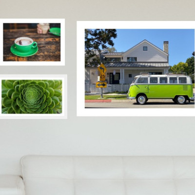 Tranh treo tường trang trí phòng khách, phòng ngủ. tông màu xanh mát mắt, khung trắng sang trọng,PVP-TP195 Tặng kèm khung và đinh ba chân treo tranh chuyên dụng