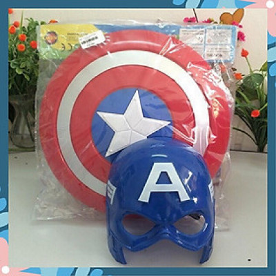 (Hàng Đẹp) Đồ Chơi Trẻ Em Bộ Khiên + Mặt Nạ Đội Trưởng Mỹ 