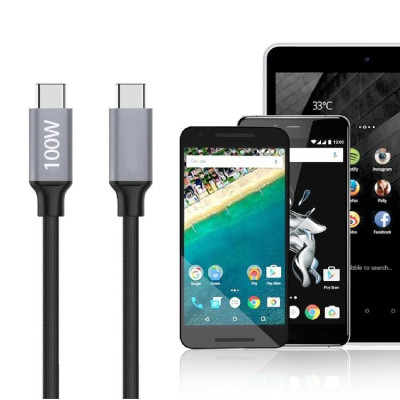 Bộ sạc nhanh điện thoại giao thức PPS 25W, Cáp dữ liệu Type-C sạc nhanh 100W flash PD bọc dù