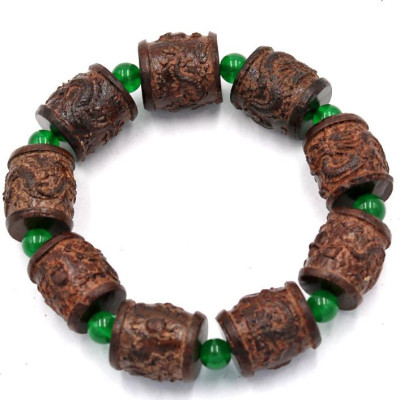 Vòng tay chuỗi hạt trụ rồng gỗ đàn hương TRNCS11