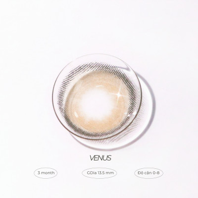Lens nâu tây có cận 0-8 Venus hiệu Angel Eyes - Dòng kính áp tròng nâu Silicone Hydrogel cao cấp Hàn Quốc Dia 14.0