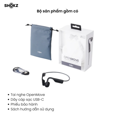 Tai Nghe Bluetooth Thể Thao Truyền Âm Thanh Qua Xương SHOKZ OPEN MOVE S661  - Hàng chính hãng - Pin sử dụng trong 6 tiếng - Kháng nước IP55