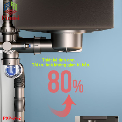 Xi Phông Chậu Rửa Bát Pimisi PXP-61-2 Tối Ưu Không Gian Nhà Bếp Với Hệ Thống Thoát Nước Tối Ưu, Cơ Chế Ngăn Mùi Hiệu Quả | Chính Hãng