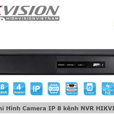 Đầu Ghi Hình Camera IP Wifi Không Dây 8 Kênh NVR - Hikvision DS-7108NI-Q1/8P-Hàng Chính Hãng
