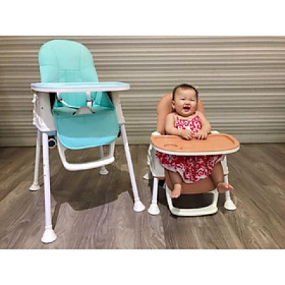 Ghế ăn dặm đa năng có đệm lưng, bánh xe full phụ kiện