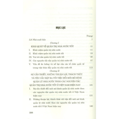 Sách - Vận Dụng Các Nguyên Tắc Của Quản Trị Nhà Nước Tốt Vào Đổi Mới Quản Lý Nhà Nước Ở Việt Nam Hiện Nay - NXB Chính Trị Quốc Gia