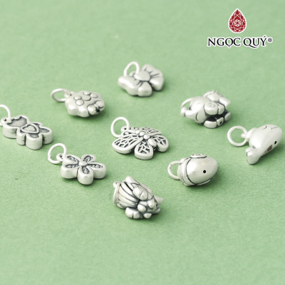 Charm bạc hình bươm bướm dễ thương treo - Ngọc Quý Gemstones