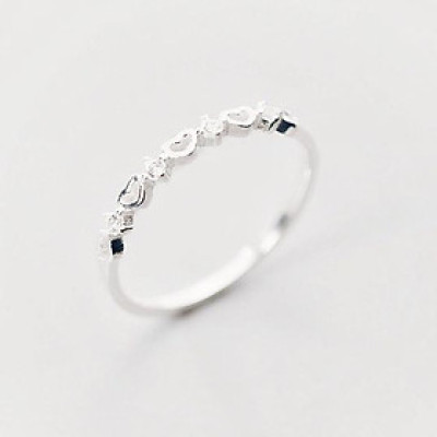 Nhẫn bạc trái tim điểm đá nhẹ nhàng tinh tế Dế Bạc - N5544