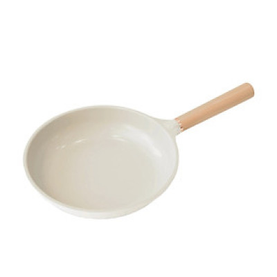Chảo chiên chống dính phủ gốm Hàn Quốc size 24cm cán gỗ đáy từ