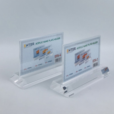 Kệ mica 2 mặt Enter E17A LR 8.5x15cm, đế 5.5x17cm dày 20mm vát 2 cạnh