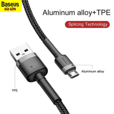 Cáp sạc Baseus Cafule Micro USB 2.4A nhanh truyền dữ liệu CAMKLF - Hàng chính hãng