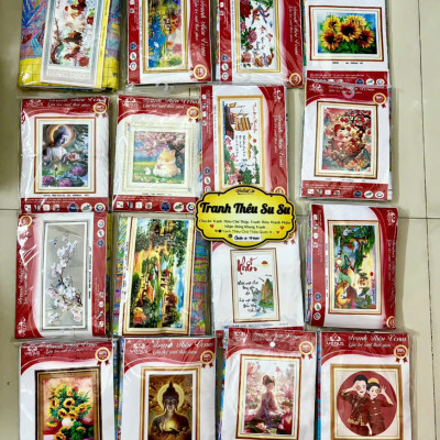 Tranh thêu kín cô gái vs8872, kích thước 50 x 68 cm