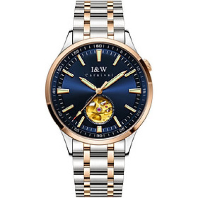 Đồng hồ nam chính hãng IW CARNIVAL IW590G-2 Kính sapphire ,chống xước,Chống nước ,Bảo hành 24 tháng,Máy cơ (Automatic),Dây kim loại thép không gỉ 316L,thiết kế lộ cơ
