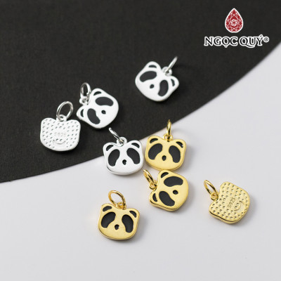Charm bạc hình đầu gấu trúc treo - Ngọc Quý Gemstones